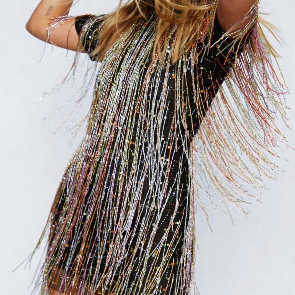 Beaded Tassel Mini Dress - Nasty Gal